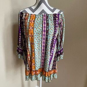 Miss Mo - Shea Colorful Top - Size: Medium